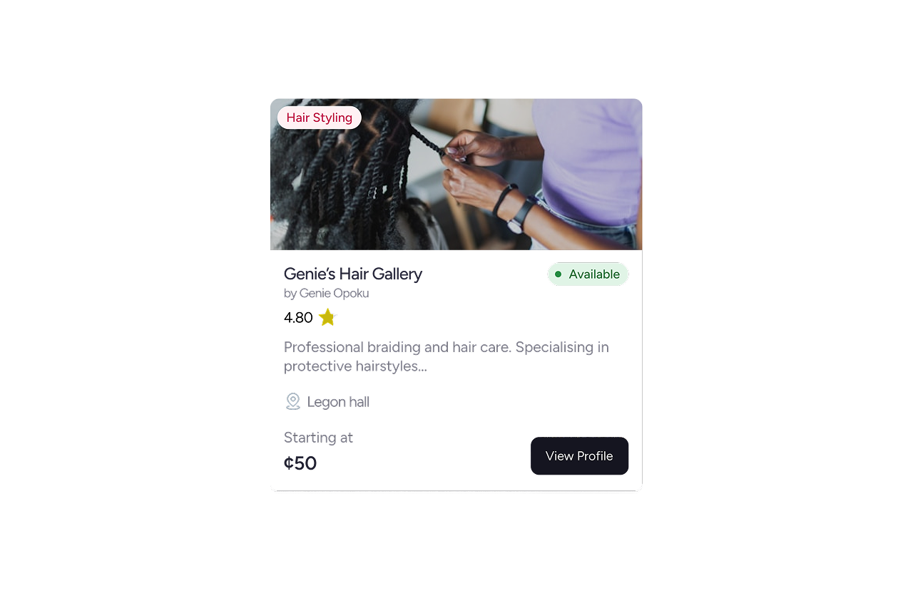 Social proof on vendor cards